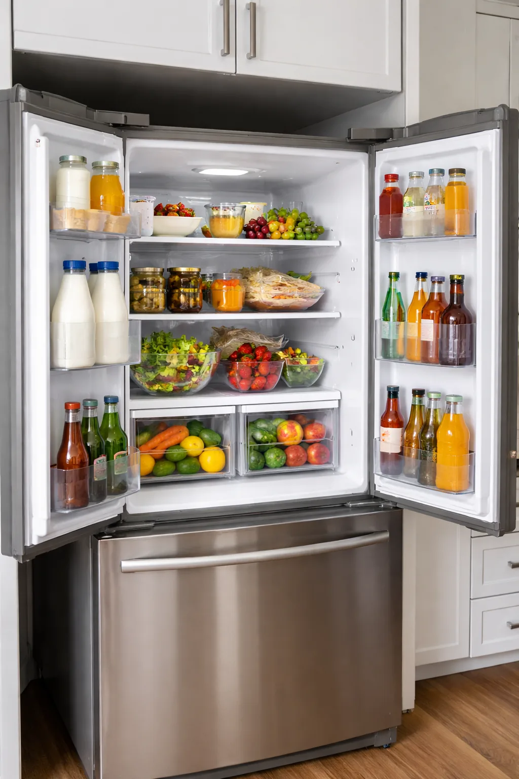 Open refrigerator after temperature and airflow repair service