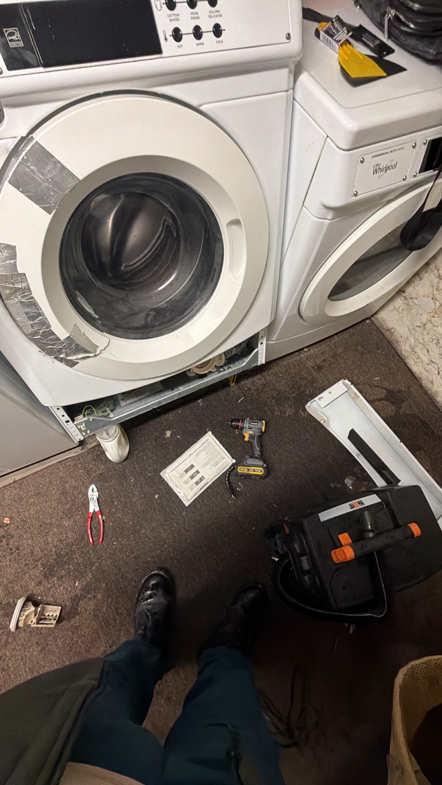 Whirlpool commercial washer front panel repair